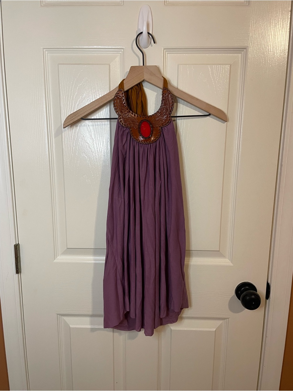 T-bags Los Angelas Purple Halter Tank Top Greek Goddess Boho Chic Size Medium